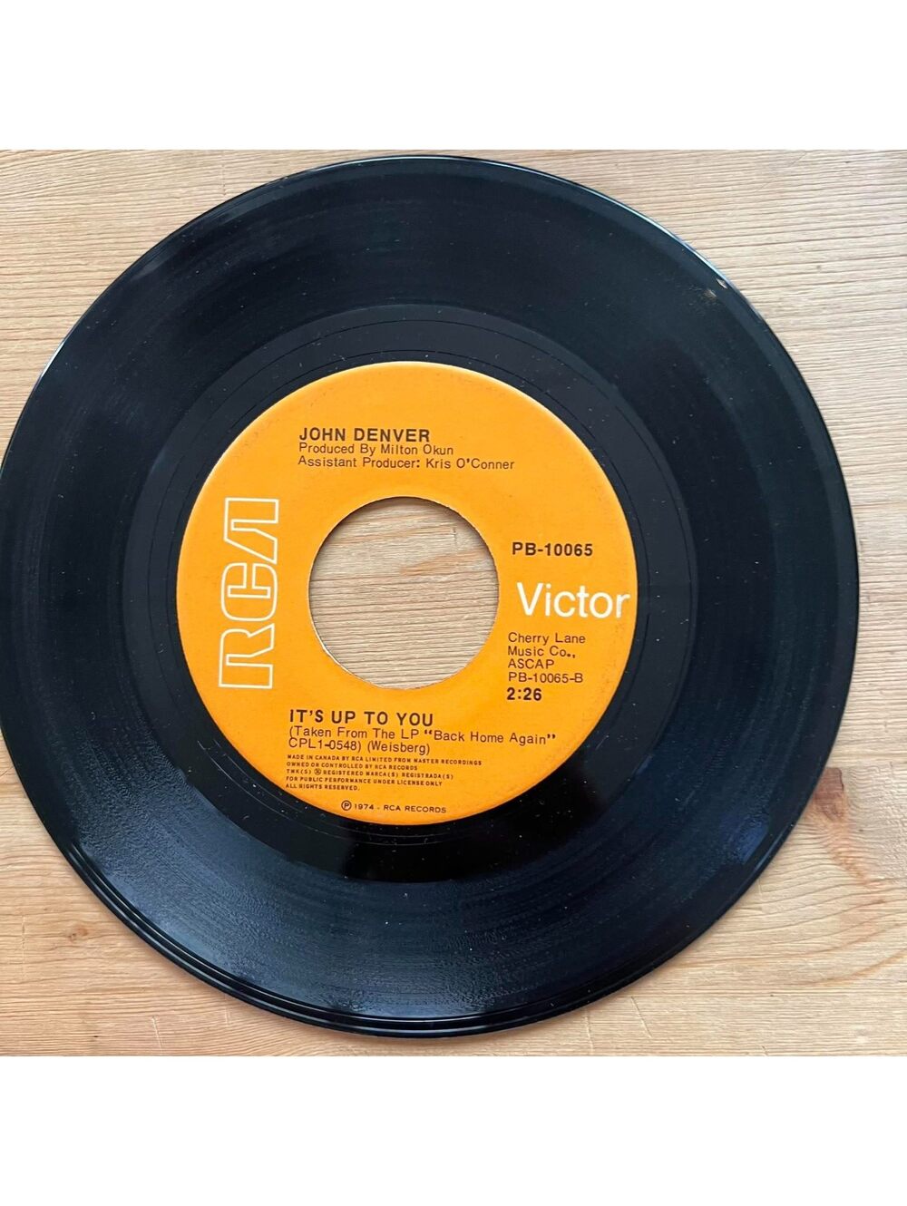 John Denver - It's up to You/Back Home Again 45rpm VG+ R16